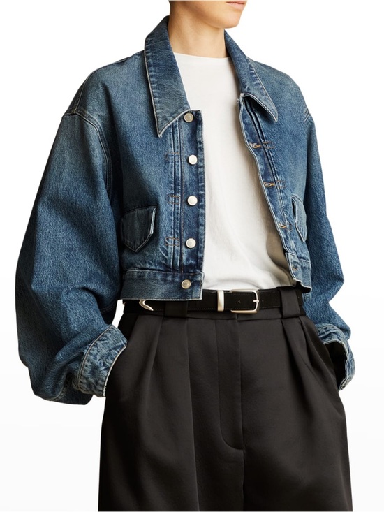KHAITE Jackets & Blazers - KHAITE Combly cropped denim jacket